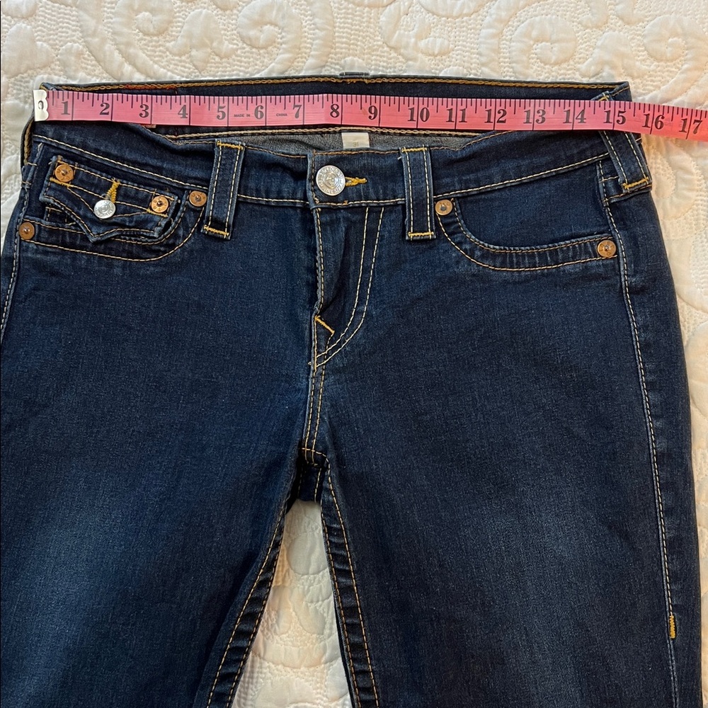 True Religion Misty Dark Flap Pocket Skinny Stretch Jeans Vintage Low Rise 31 - Picture 12 of 15